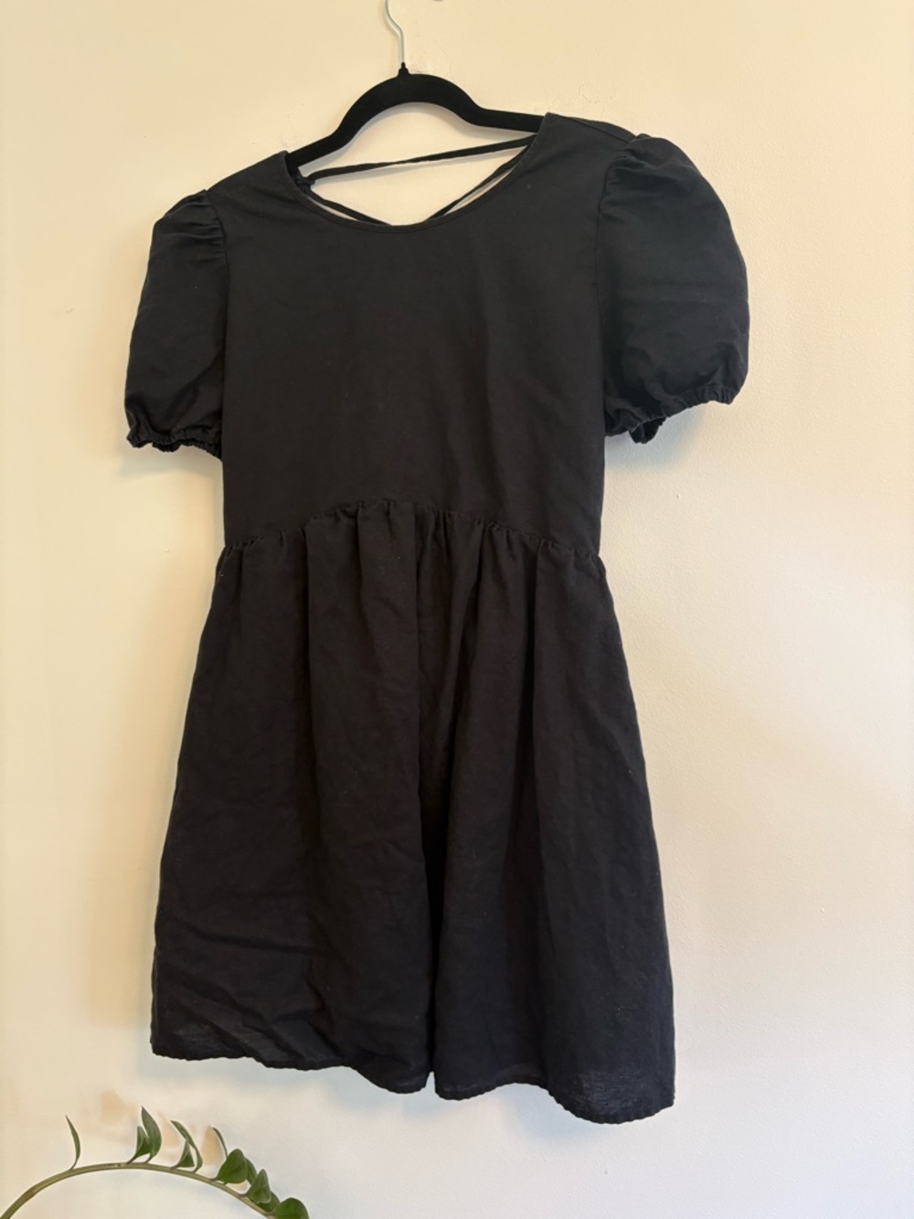 Aritzia Sunday Best black short dress with tie up back